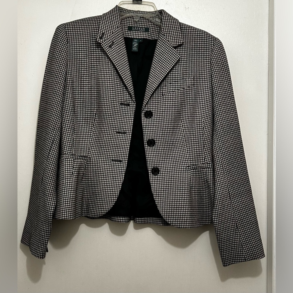 Ralph Lauren Black and White Houndstooth Jacket